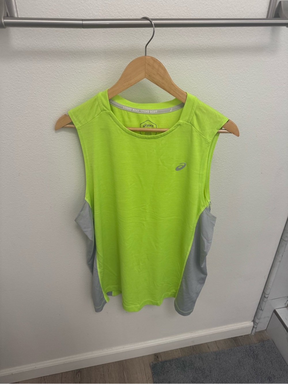 Asics Neon Lime & Gray Performance Muscle Tee